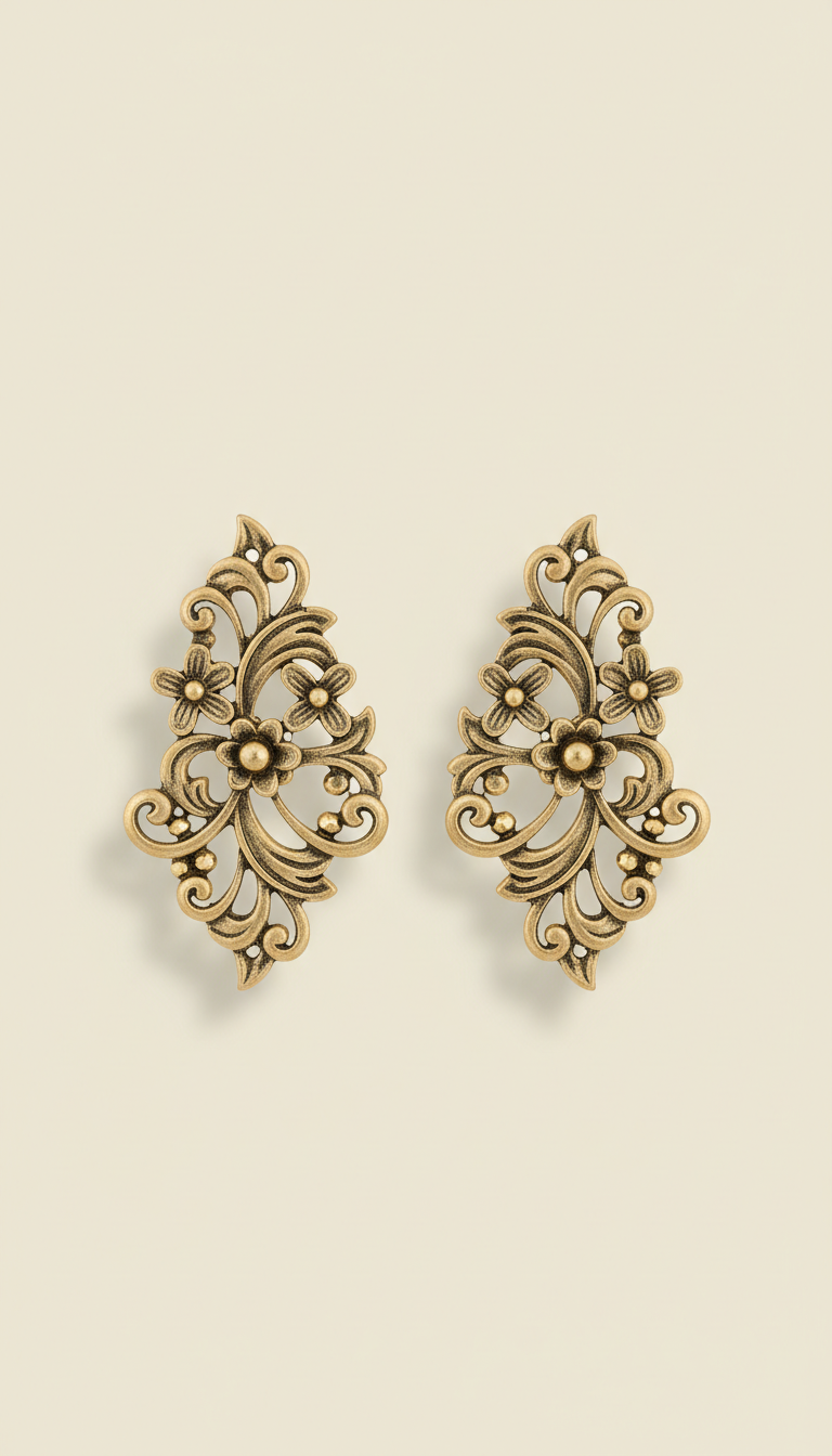 Parure dorée motif floral